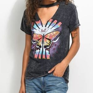 womens cut out “nowhere but here” top size L